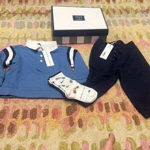 NWT Janie and Jack Sweat Set & Socks
